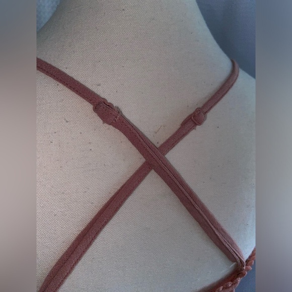 Women’s H&M dusty‎ rose sleeveless smock-detail romper size small NWT - Picture 4 of 14